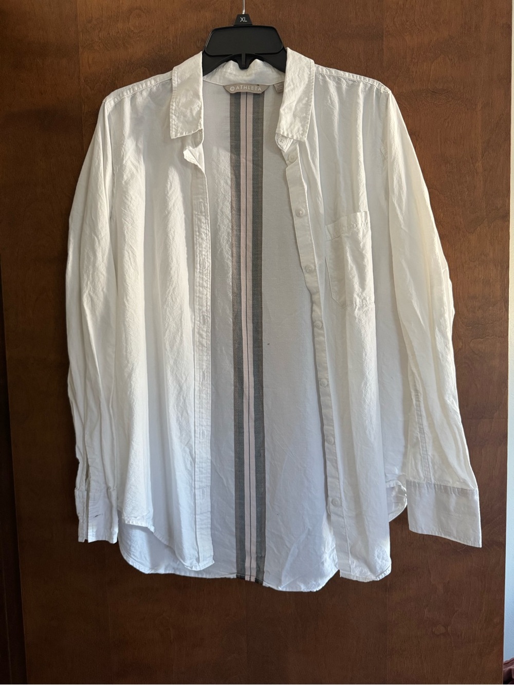 Oasis White Lightweight Men's Shirt Jacket with Vertical Stripe Detail